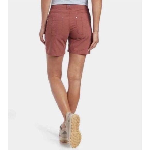 KUHL Womens Free Range Shorts Sz 12 Outdoor Camping Hiking Dusty Red w/ Pockets - Picture 2 of 10